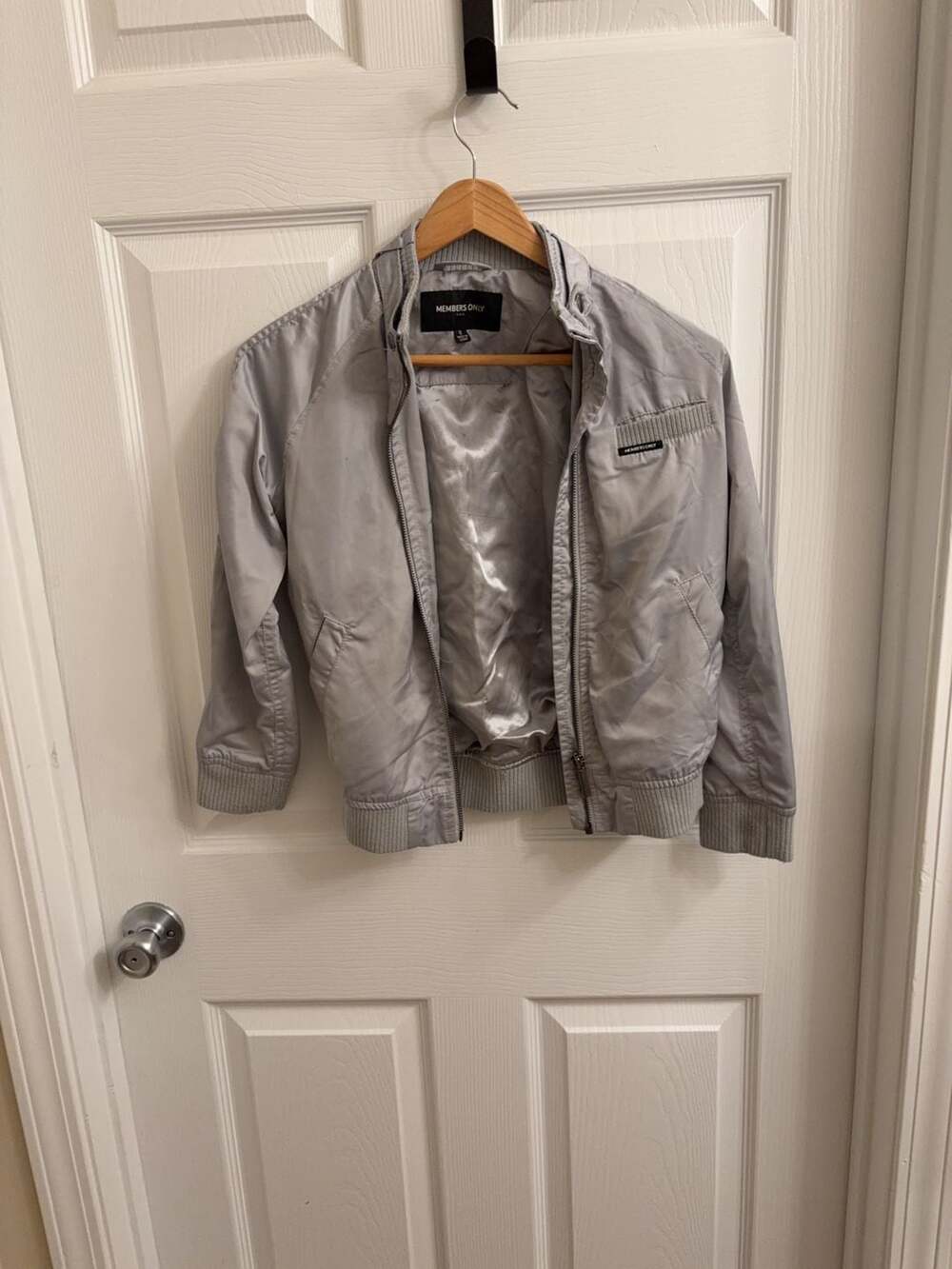 Members Only Kids Bomber Jacket Size 8 Silver